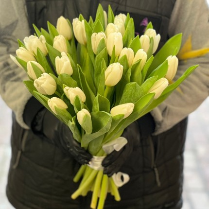 Букеты белых тюльпанов на 8 марта - купить с доставкой в по Яхроме